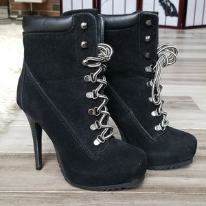 Shi By Journeys Faux Suede Lace Up Platform Bootie